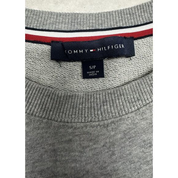 Tommy Hilfiger Mens S Sweatshirt Logo‎ Flag Knit Pullover Gray Crewneck - Picture 2 of 8